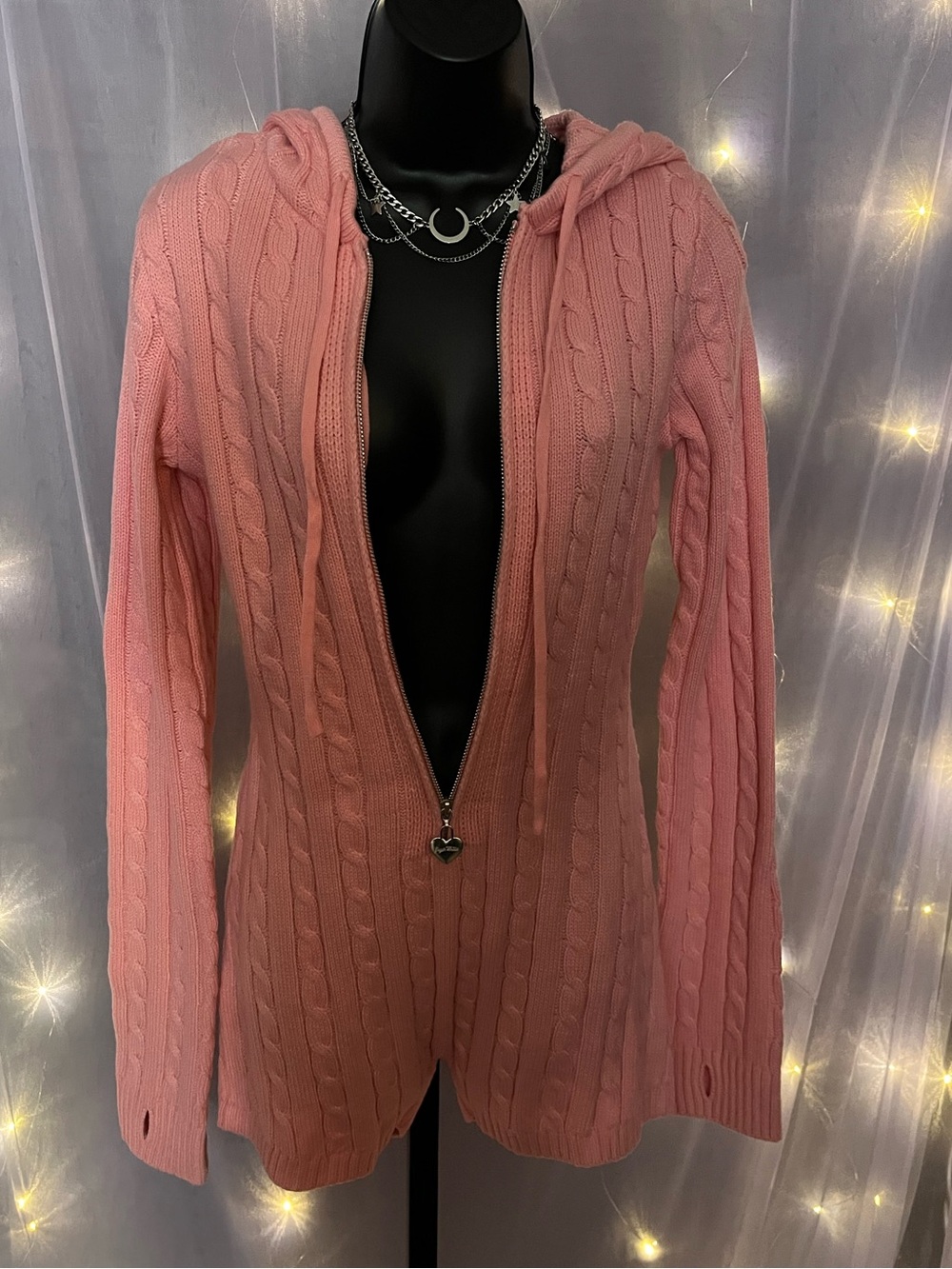 Pink Cable Knit Romper